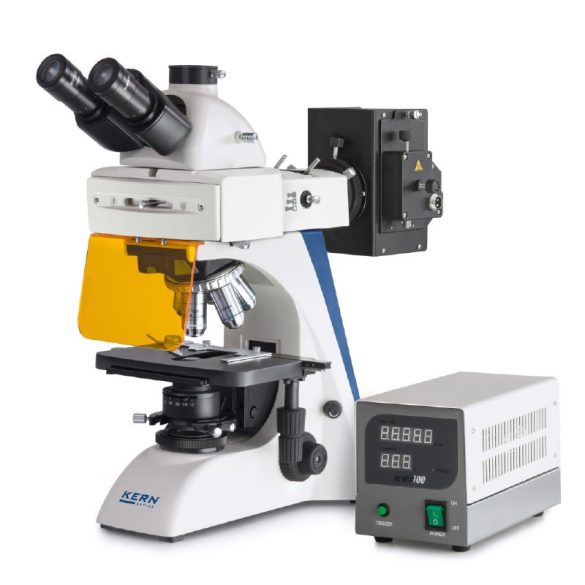 KERN OBN 141 Trinokuláris fluoreszcencia mikroszkóp 40x/100x/200x/400x/1000x