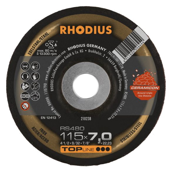 RHODIUS RS480 kerámia nagyolótárcsa 115 mm