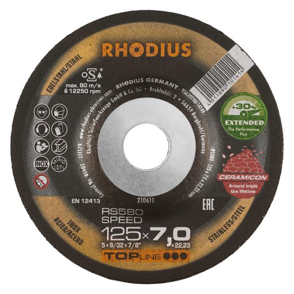 RHODIUS RS580 Speed kerámia nagyolótárcsa 125 mm