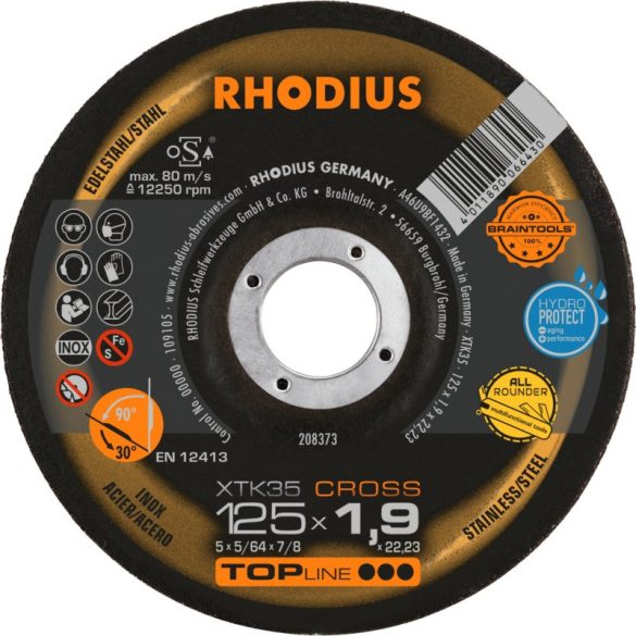RHODIUS XTK35 CROSS vékony vágótárcsa 125 mm