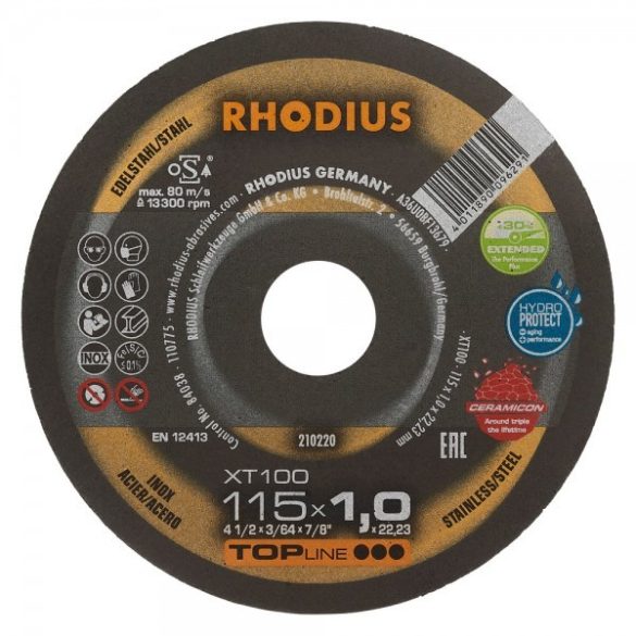 RHODIUS XT 100 extended vékony vágótárcsa 115 x 1 mm