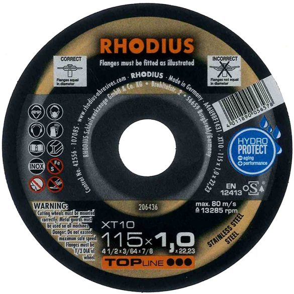 RHODIUS XT 10 vékony vágótárcsa 115 x 1,0 mm