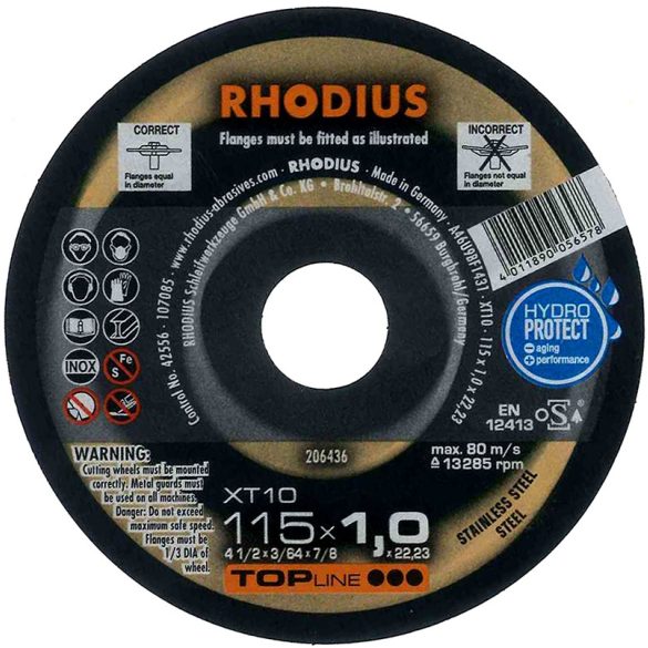 RHODIUS XT 10 vékony vágótárcsa 115 x 1,5 mm