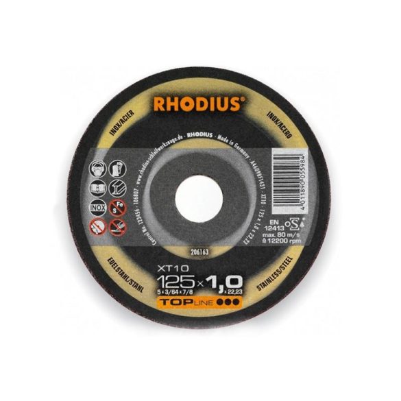 RHODIUS XT 10 vékony vágótárcsa 125 x 1,0 mm