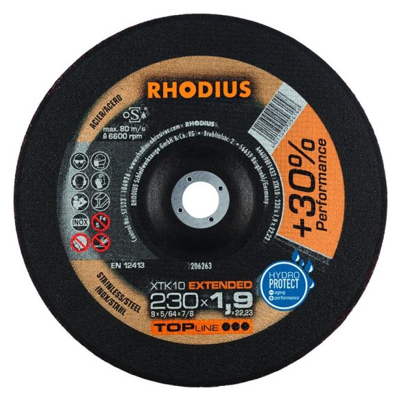 RHODIUS XT 10 vékony vágótárcsa 230 mm