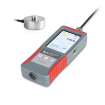   SAUTER FS 2-100KRQ1 erőmérő készlet, amely FS 2 prémium erőmérőből és CR 10000-1Q1 külső kerek miniatűr mérőcellából áll nyomóerő mérésekhez.