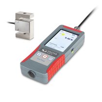   SAUTER FS 2-100KSP1 készlet, amely FS 2 prémium erőmérőből és külső „S” mérőcellából (CS P1) áll a húzó- és nyomóerő méréséhez.